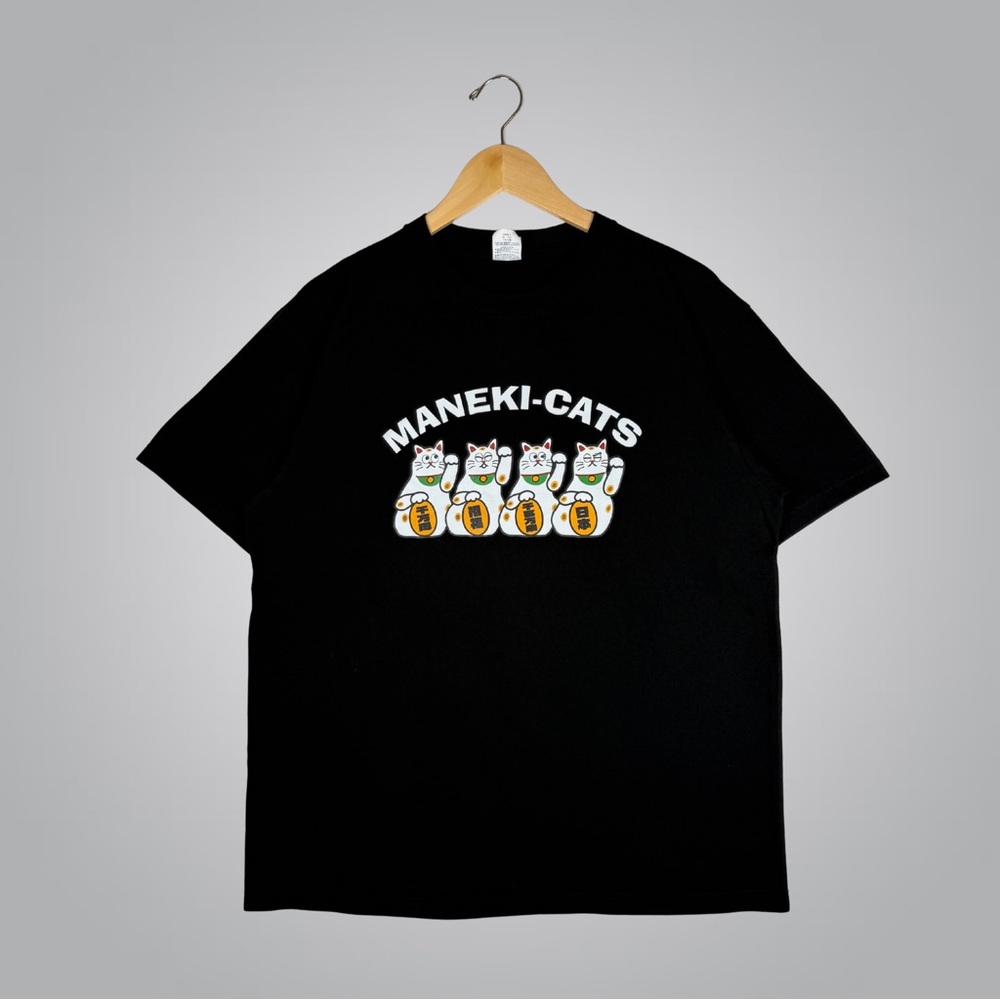 Maneki Cats Printstar Black Short Sleeve T-Shirt XL